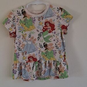 Disney Girls Short Sleeve Princess Peplum Tee